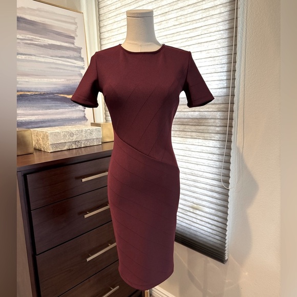 NWT Woman's Windsor Burgundy Bodycom Dress. Size Small - Picture 1 of 5